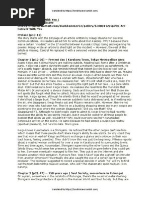 Spirits Are Forever With You I Translated By Tenshiscave Pdf