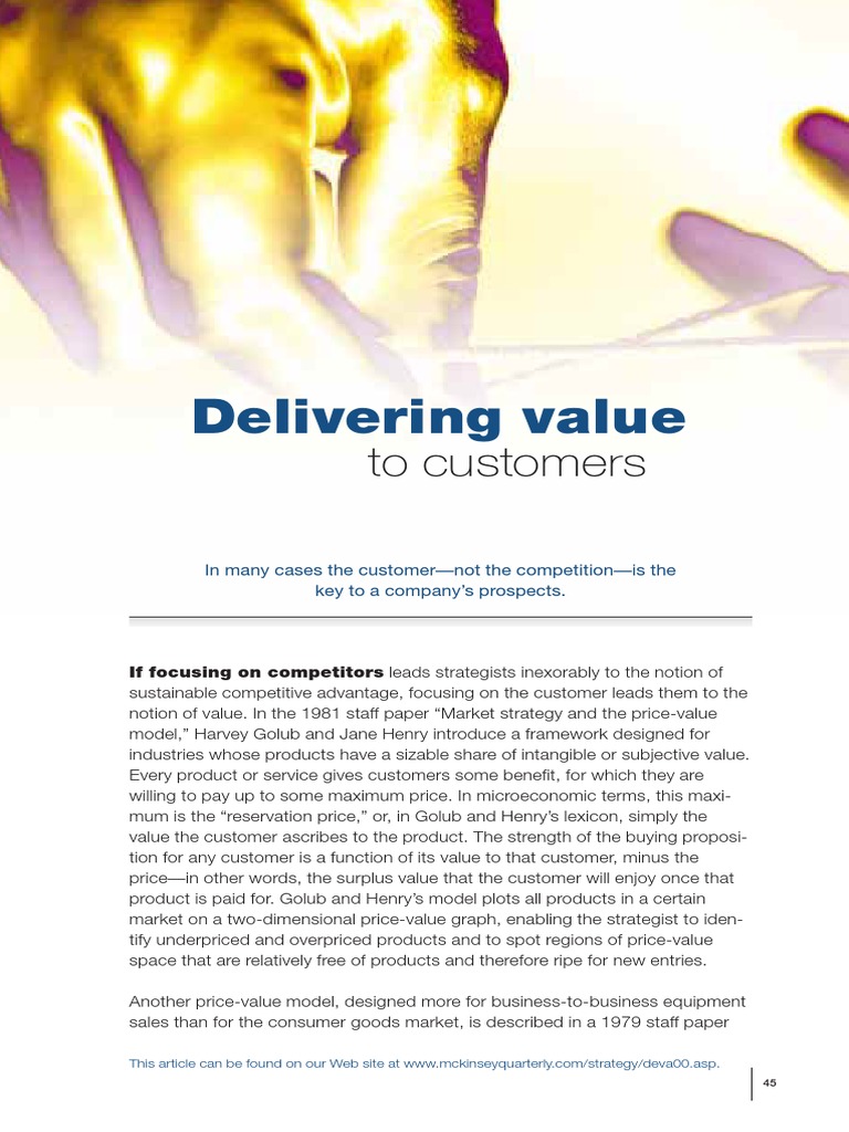 Delivering Value To Customers PDF | PDF | Prices | Sales