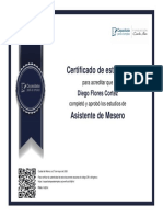Constancia Asistente Mesero - Flores Diego PDF