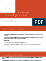 Teoría y Crítica Literaria Teoría Sociologico