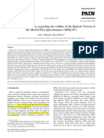 2000 - Some Empirical Evidence Regarding The Validity of The Spanish Version of The McGill Pain Questionnaire (MPQ-SV)