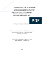 Evaluación Del Efecto de La Cal Dolomita Sobre Algunas Características Químicas Del Suelo y La Absorción de Nutrientes en El Cultivo de Piña