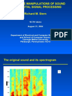Some Simple Manipulations of Sound Using Digital Signal Processing Richard M. Stern