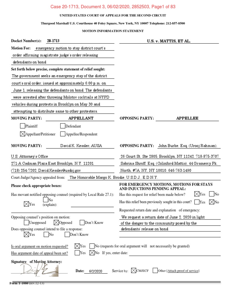 AUSA 2nd Circuit Appeal | PDF | Bail | Remand (Detention)