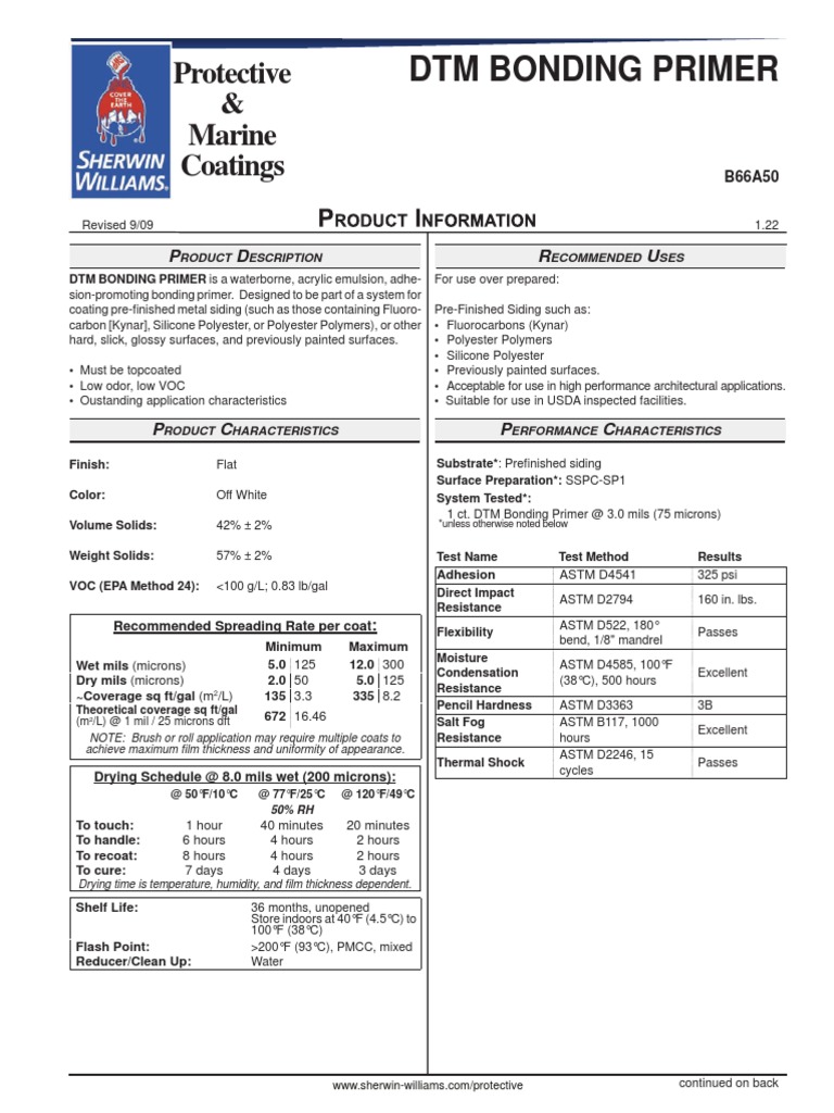 DTM Bonding Primer Protective & Marine Coatings PDF Paint