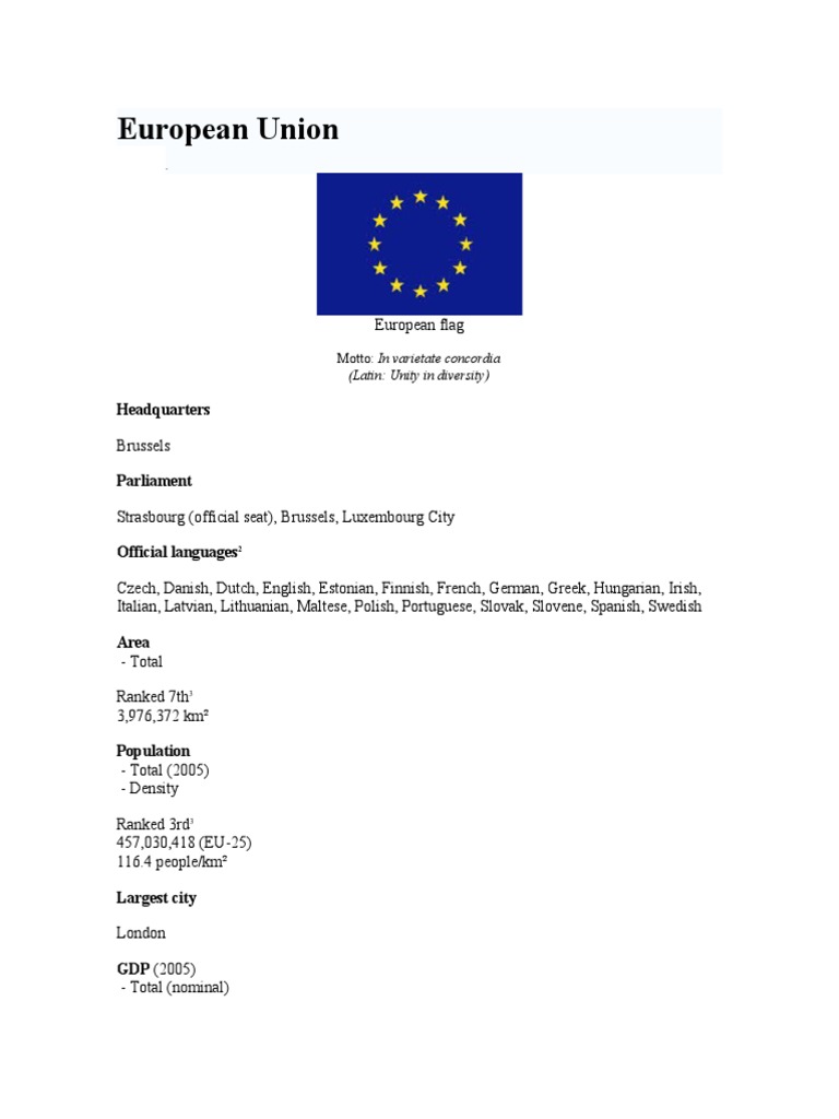 European Union | PDF | Enlargement Of The European Union | European Union