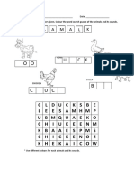 Colour the Animal Word Search Puzzle