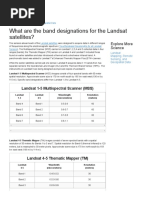 Landsat Satellite Band Designations | PDF