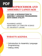 Microprocessor and Assembly Language: Lecture-4-Introduction To Assembly Language Programming With Debug Utility