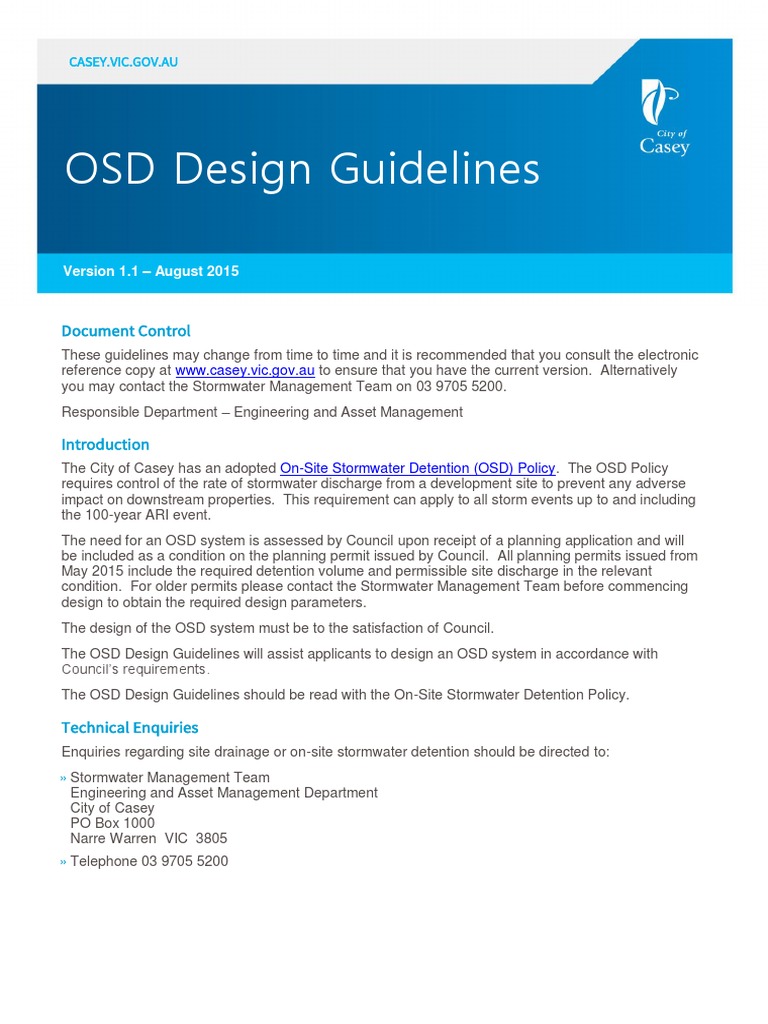 On-Site Stormwater Detention Guidelines | PDF | Storm Drain | Surface ...