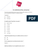 Questionnaire Satisfaction Entreprise Service