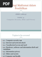 Teknologi Maklumat Dalam Pendidikan: Computer Security, Ethic and Privacy