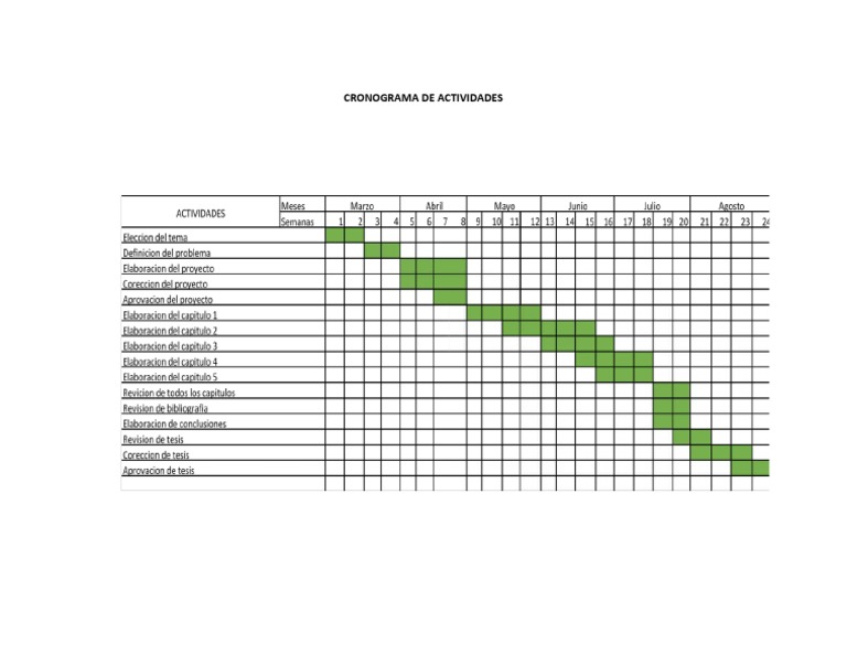 Cronograma de Actividades para La Elaboracion de Tesis | PDF