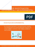 Tipos de Investigacion ExpERIMENTAL Y NO EXPERIMENTAL