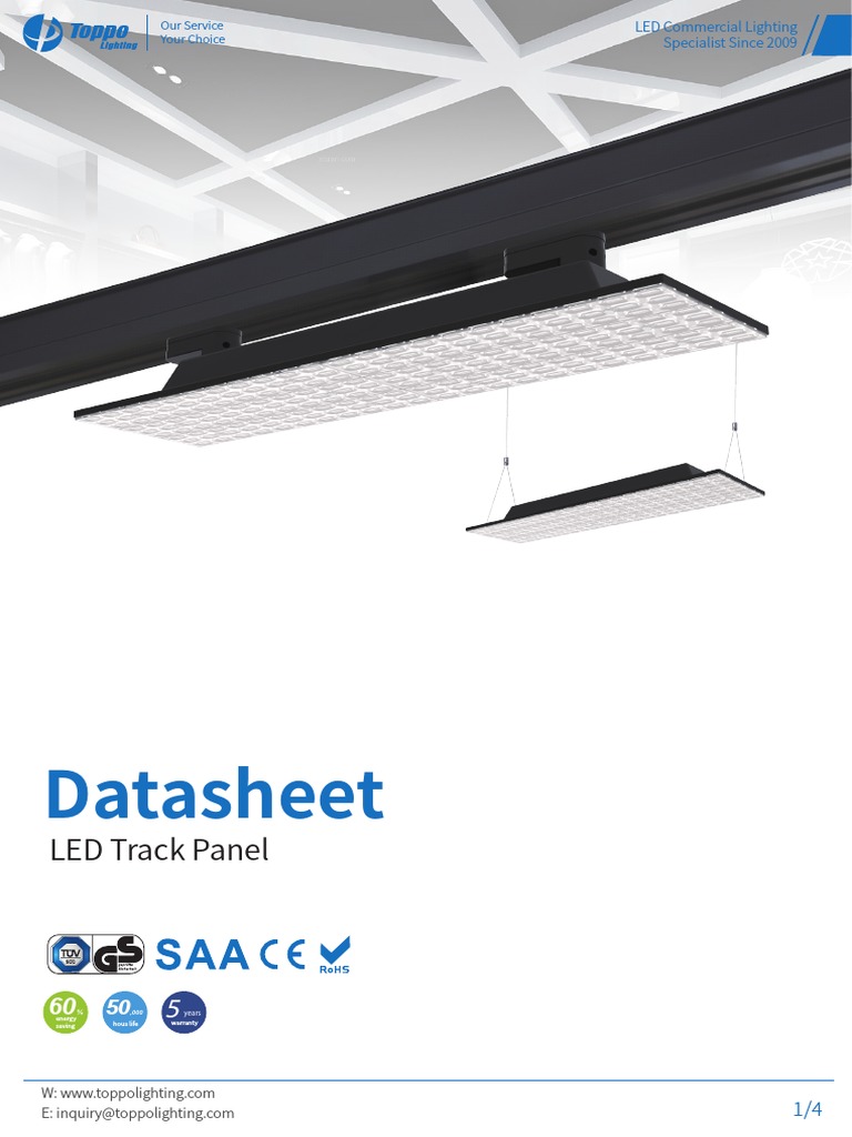 LED Track Panel Lighting Datasheet | PDF | Lighting | Light