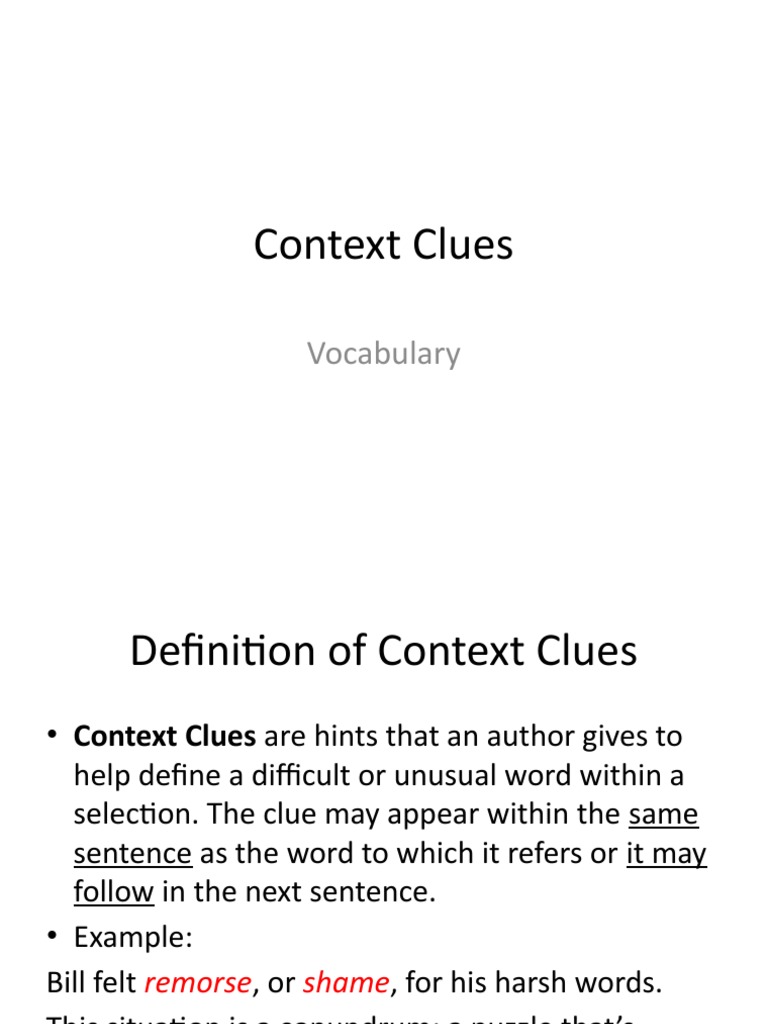 Context Clues | PDF | Semiotics | Cognitive Science