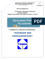 GUÍA DE TRABAJO #2 - TIPOS DE TEXTOS Lengua.