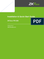 Installation & Quick Start Guide: Zkteco Fr1200