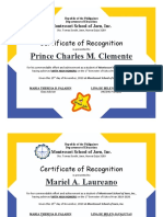 Certificate of Recognition