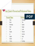Amy Quinn's Personal and Professional Values