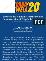 Protocols and Guidelines For The Division Implementation of Brigada Eskwela 2020