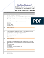 Economy For IAS Prelims 2018 - Test Paper-1: For Economy Updates-Join Our Telegram Group at