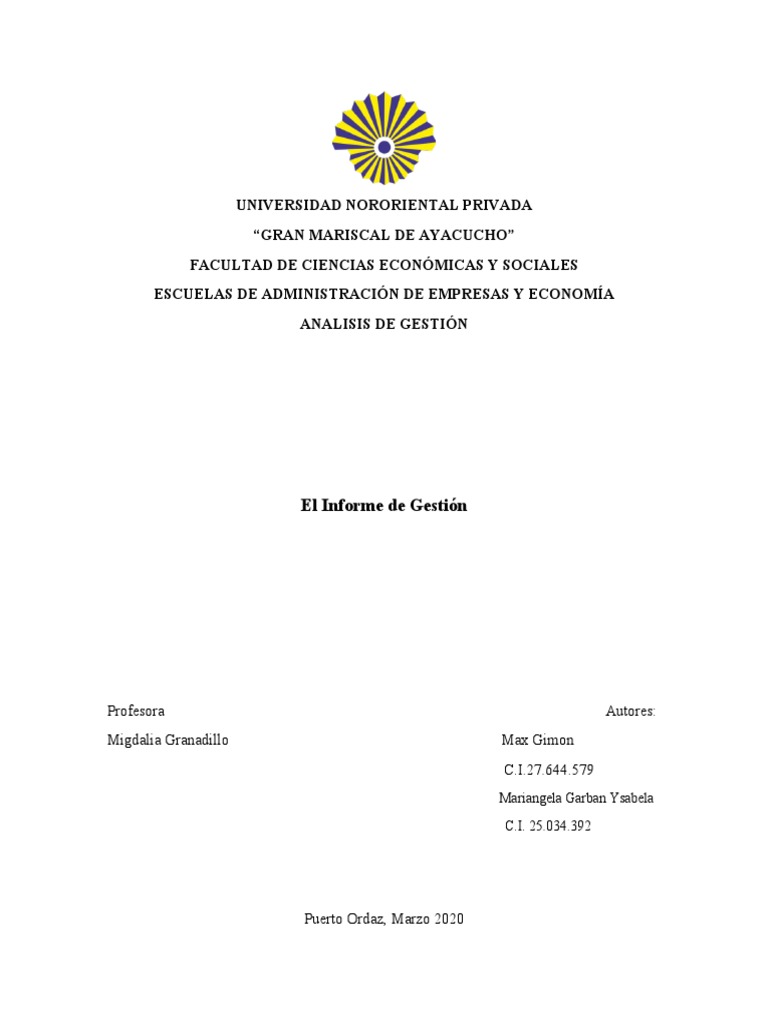 Estructura y Ejemplo de Informe de Gestión | PDF | Información | Business