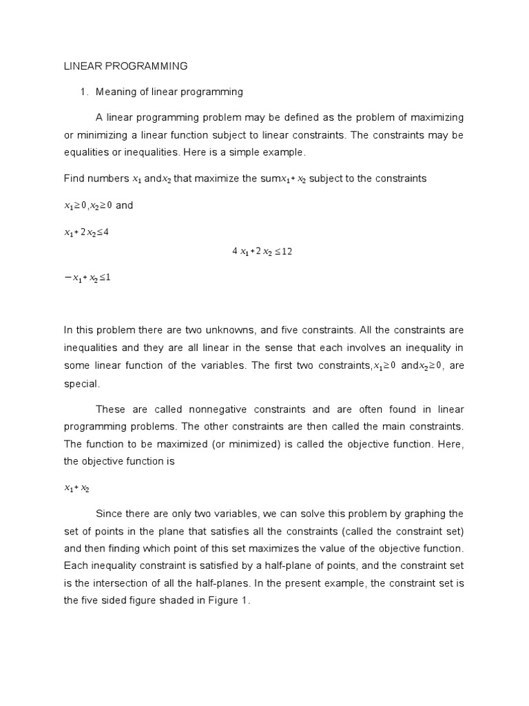 Linear Programming | PDF | Linear Programming | Mathematical Optimization