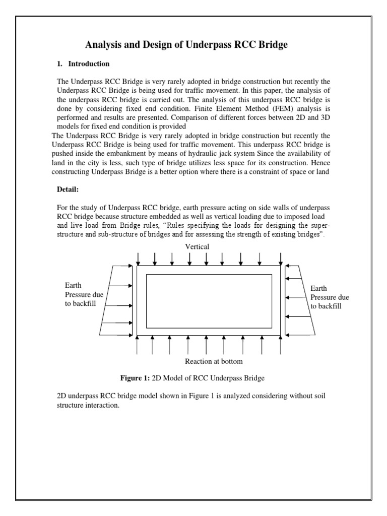 Analysis and Design of Underpass RCC Bridge | PDF | Bridge | Bending