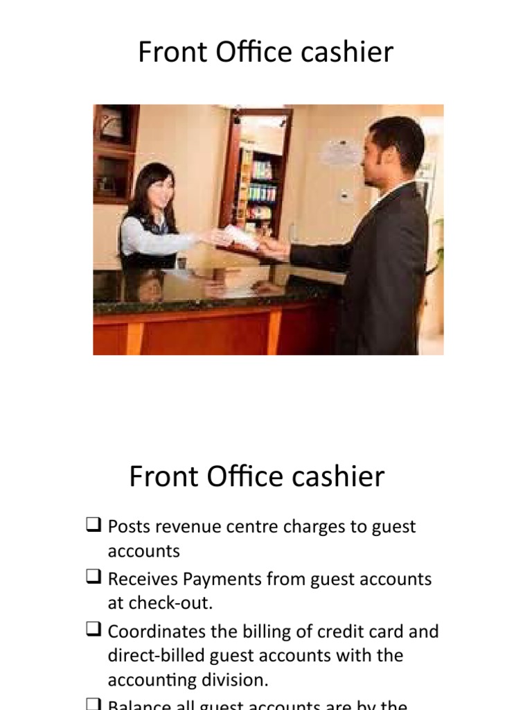 Front Office Cashier PPTX QW PDF Traveler's Cheque Cheque