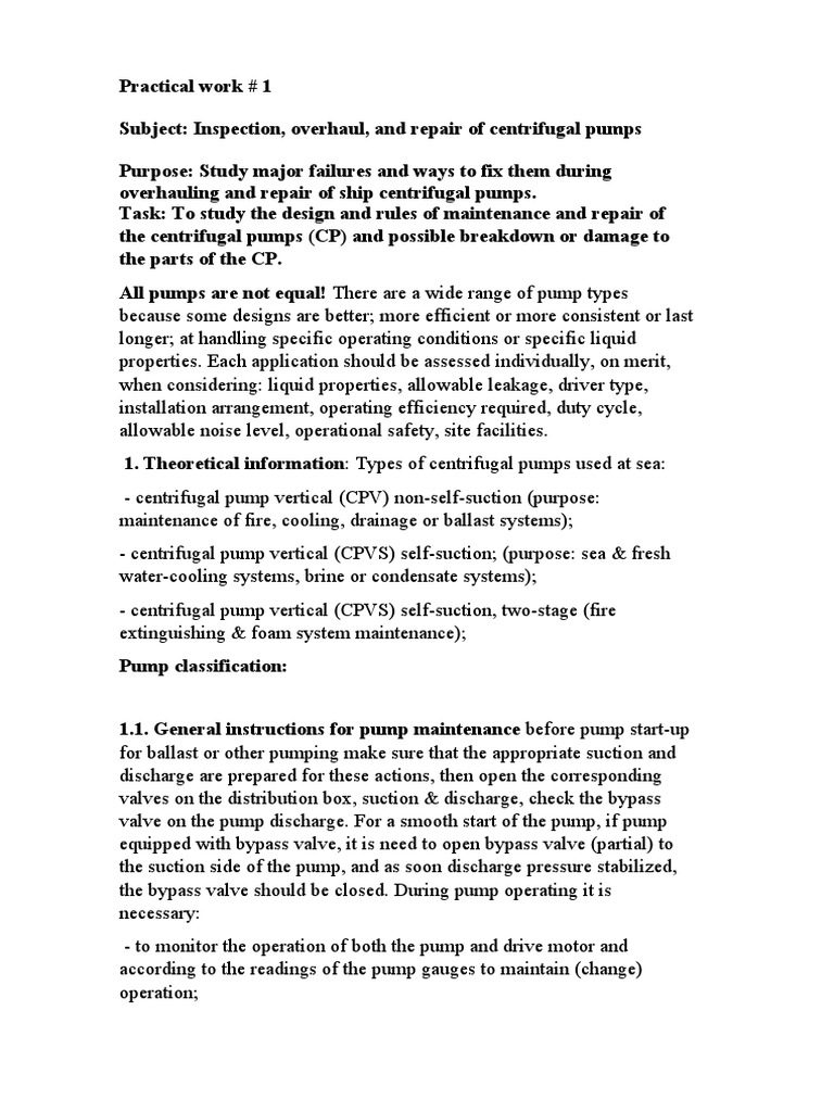 Centrifugal Pump Inspection and Repair Guide | PDF | Bearing ...