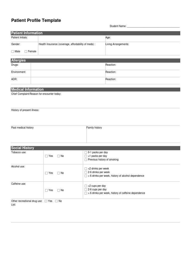 Patient Profile Template for Healthcare | PDF | Clinical Medicine ...