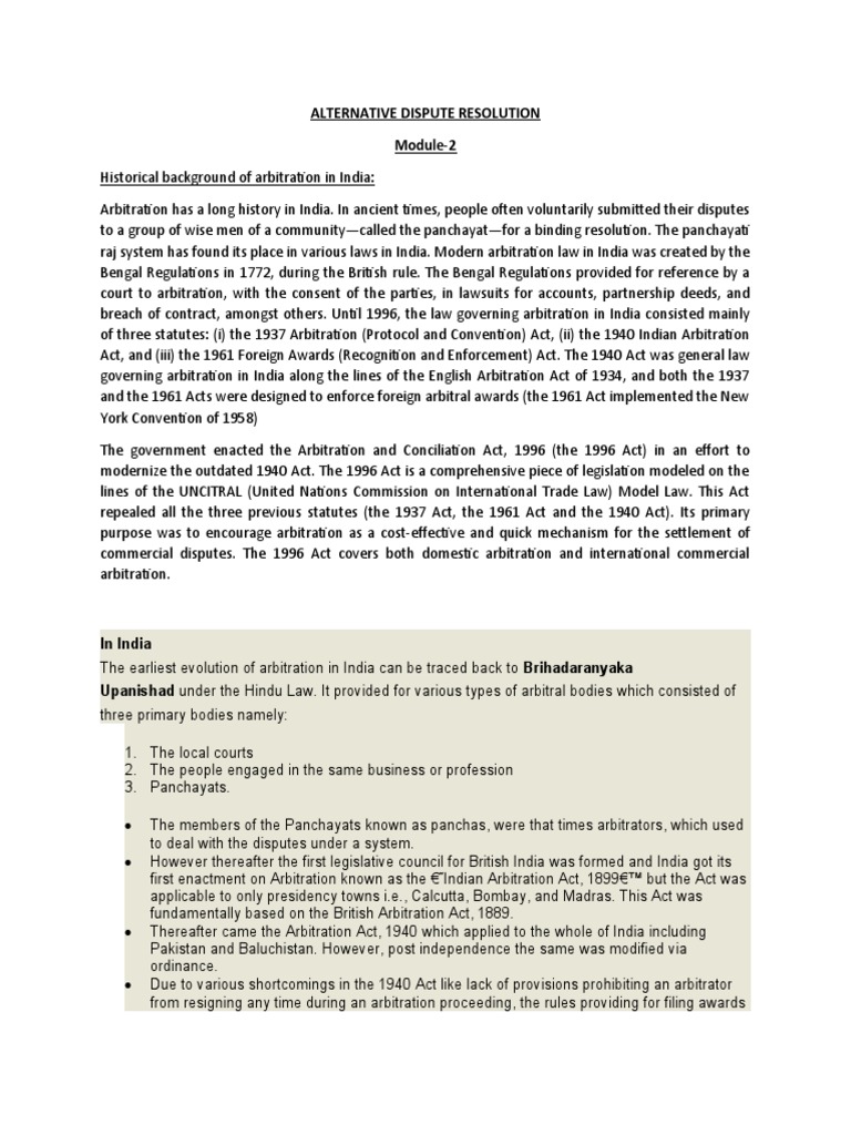 History of Arbitration in India | PDF | Arbitration | Tribunal