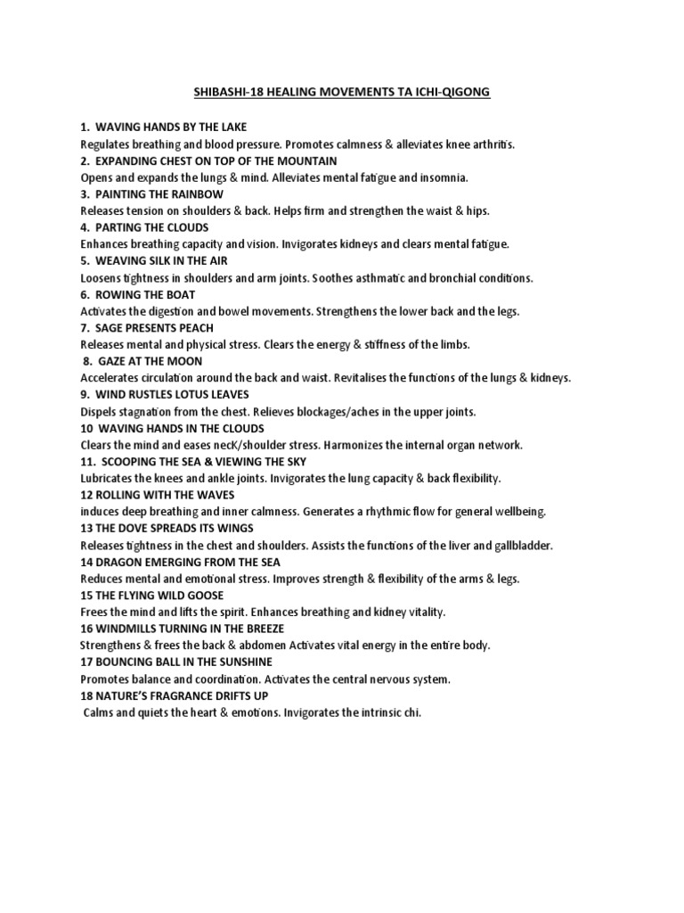 Shibashi 18 Healing Movements Ta Ichi Qigong Pdf