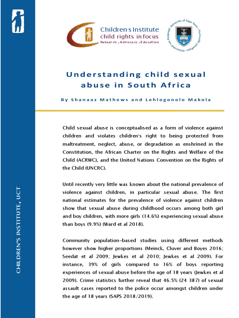 Understanding Child Sexual Abuse in South Africa (2020) | PDF