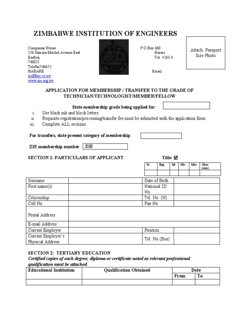 Zimbabwe Institution of Engineers | PDF | Academic Degree | Business