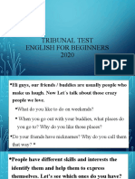 Tribunal Test English For Beginners 2020