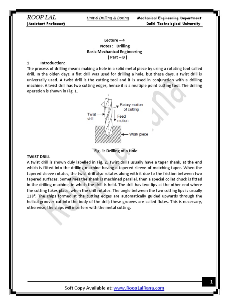 Drilling Techniques in Mechanical Engineering | PDF | Drilling | Drill