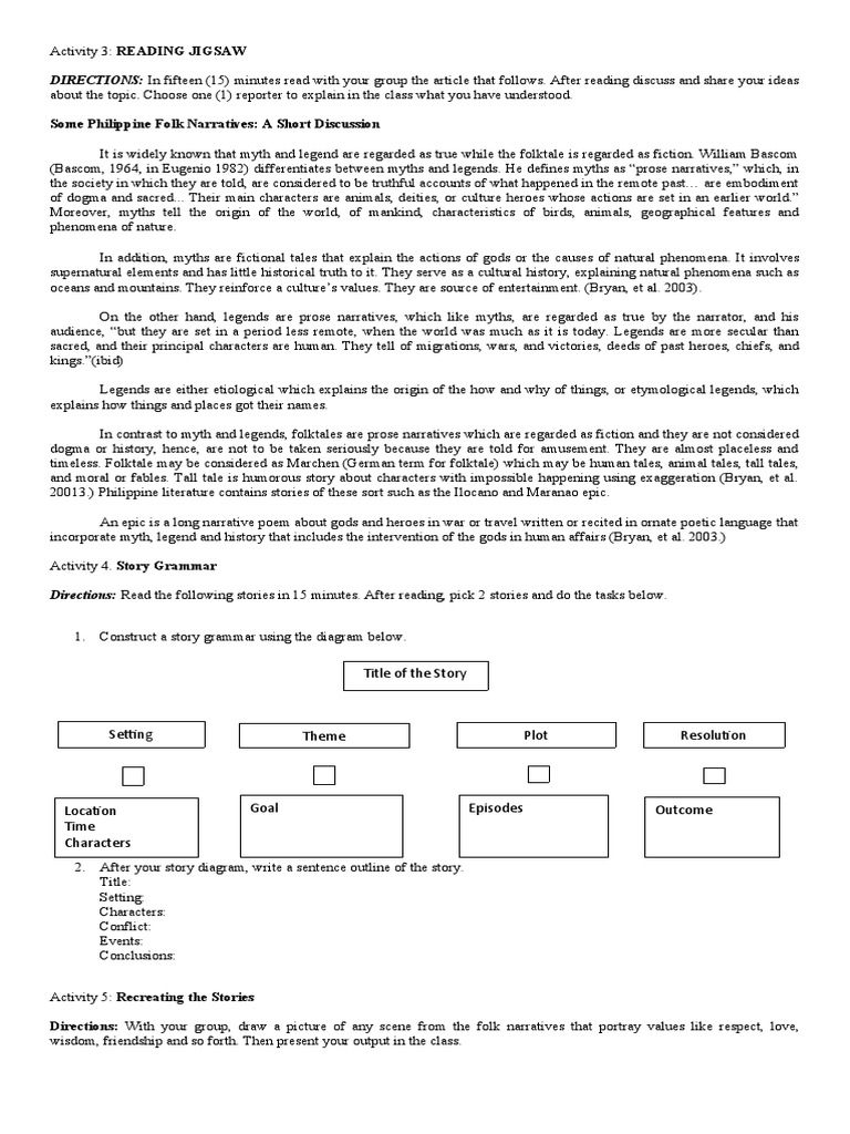 Examples of Myths and Legends | PDF | Narrative | Legends