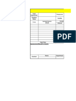 Setup Reduction: Process No Tool No SR No Current Time Internal Area/ Department Machine Name Current Process Details