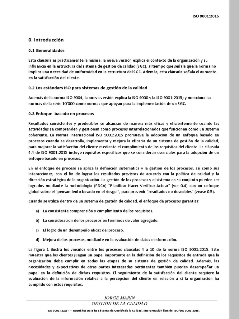 Requisitos ISO 9001:2015 para SGC | PDF | Gestión de la calidad ...