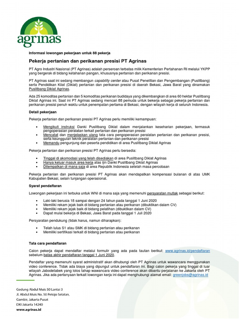 Tips Sukses Melamar Lowongan Kerja Pertanian