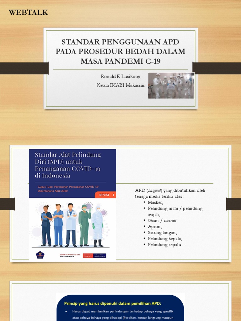 Standar Penggunaan APD di Ruang Operasi | PDF