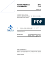 NTC1700 Medidas de Seguridad en Edificaciones, Medios de Evacuación PDF