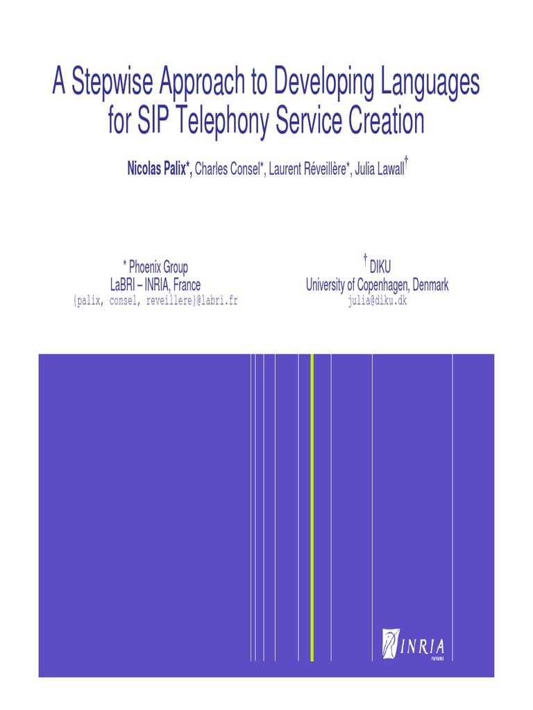 A Stepwise Approach To Developing Languages For SIP Telephony Service ...