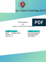 Institute of Science, Trade & Technology (ISTT) : Assignment ON