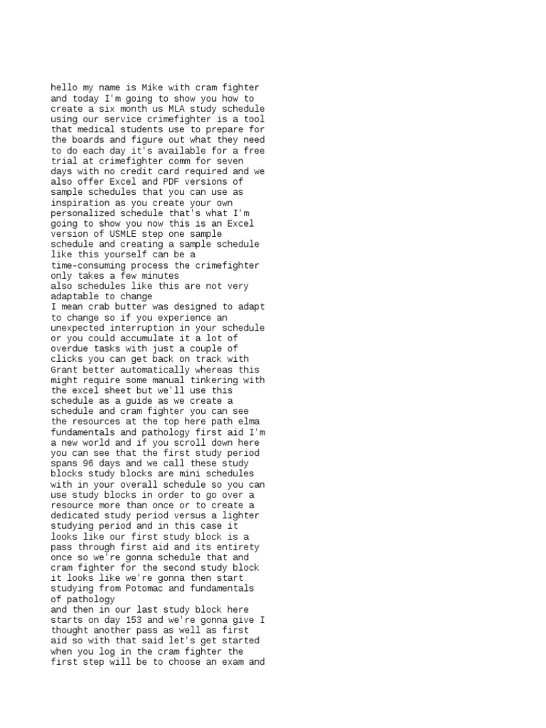 How To Build A 6 Month Usmle Step 1 Study Schedule Pdf United