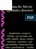 Writing The Title For Qualitative Research