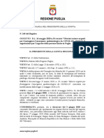 Ordinanza 245 Regione Puglia