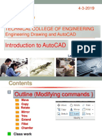 Introduction To Autocad: Technical College of Engineering Engineering Drawing and Autocad